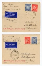 P30/26 E757a X2 AUSTRALIAN 1937 FIRST FLIGHT COVERS SIGNED BY PILOTS