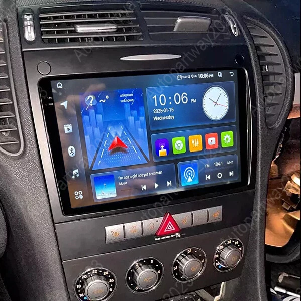Radio estéreo GPS para automóvil 9" para Mercedes Benz Clase SLK Android 15 Carplay 2004-2010 Foto 2 de 4