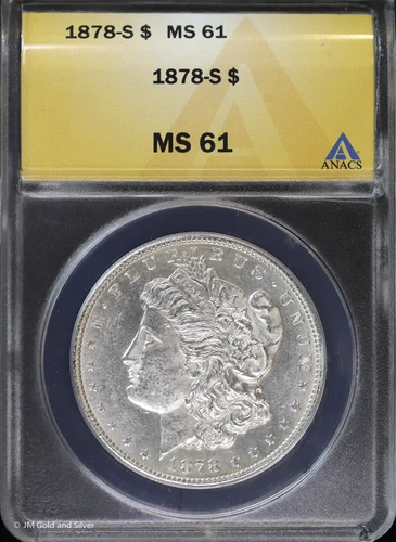 1878-S $1 Morgan Silver Dollar ANACS MS 61 | Uncirculated UNC