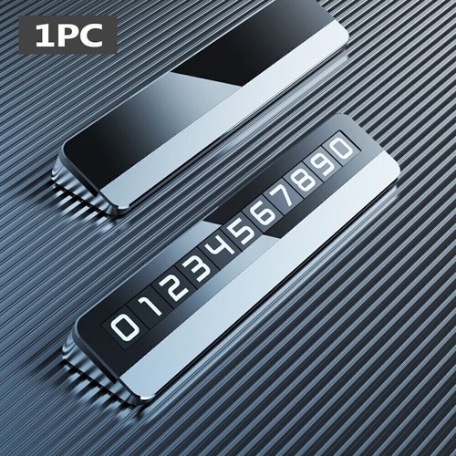 1X Digital Car Silver Temporary Parking Phone Number Plate Metal Hidden