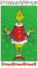 24" X 44" Panel How the Grinch Stole Christmas Dr. Seuss Fabric Panel D410.11