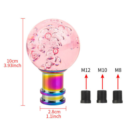 Pink Acrylic Bubble Style Car Manual Shift Knob Gear Shifter Lever Stick Head - Picture 2 of 9