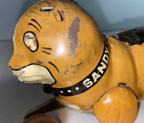Sandy the Dog Tin Toy WORKS Little Orphan Annie's Dog Marx w/o Suitcase - Picture 6 of 12