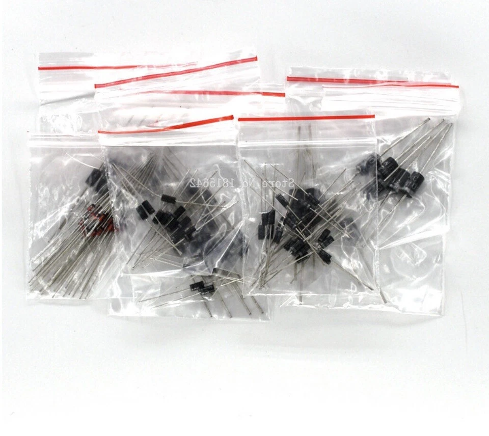 100PC Rectifier Diodes 8 Values 1N4148 1N4007 1N5819 1N5399 1N5408 1N5822 FR107 - image 4 of 4