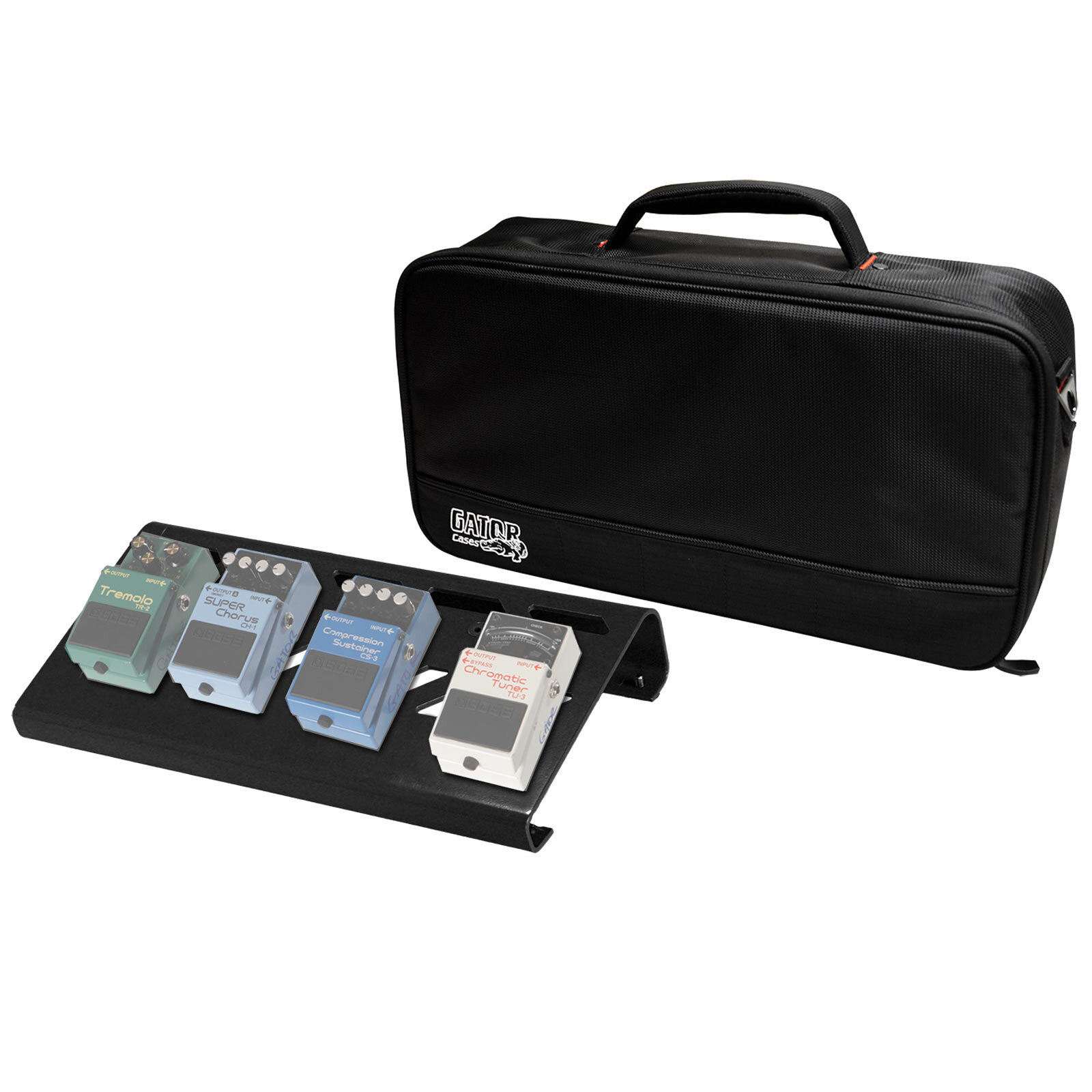 Gator Cases GPB-LAK-1 Small Black Aluminum Guitar Bass Pedal Board w/ Carry Bag