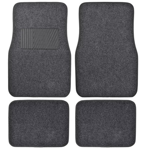 New Dark Gray BDK Carpeted Floor Mats Front & Rear 4PC Set for Car Truck SUV Van