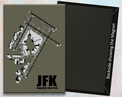JFK Kennedy Airport Diagram Map Handmade 3.25'' x 2.25'' Fridge Magnet (MM10003)