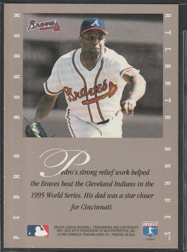 022, 1996 Hoja Firma, Autógrafo Original de Pedro Borbón, Bravos Foto 2 de 2