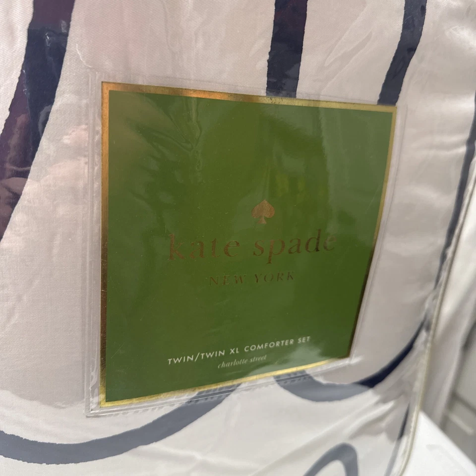 Juego de edredón Kate Spade TWIN / TWIN XL Charlotte Street - 2 piezas (falsa incluida) Foto 4 de 4