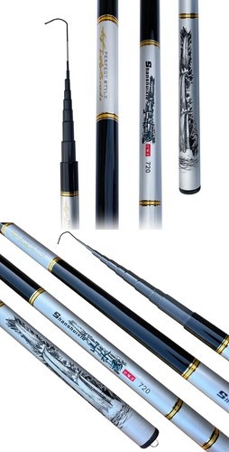 3.6M-7.2M Telescopic Fishing Rod High Carbon Portable Super Hard Stream Rod Pole - Picture 35 of 52