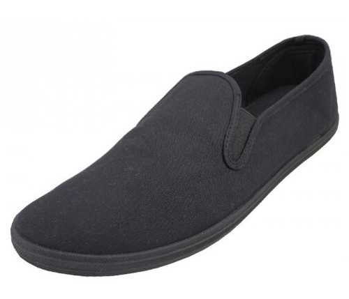 Men's Slip On Twin Gore Casual Canvas Shoes Rubber Sole Sizes 7-13 New - 第 2/6 張圖片