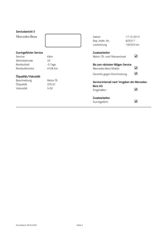 Mercedes Benz und Smart Service Historie Digital Scheckhefte Service Bericht - Bild 3 von 4