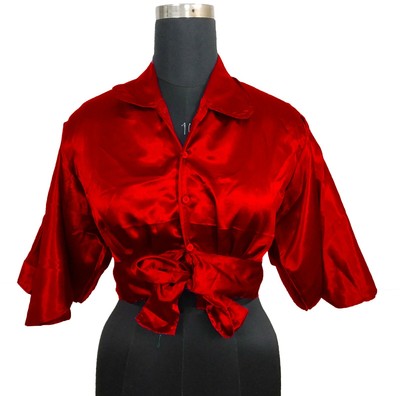Party Wear Shirt / Top Fancy Blouse Crop Top Ruffle Top Satin Plus Size  S116 | eBay