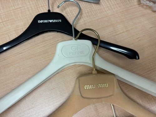 8 Designer hangers set Miu Miu Prada Escada Gento Emporio Armani GF Ferre Black - Picture 7 of 8