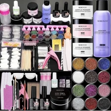 Morovan Acrylic Nail Kit with 12 Glitter Powder Set - Professional Acrylic Nail 