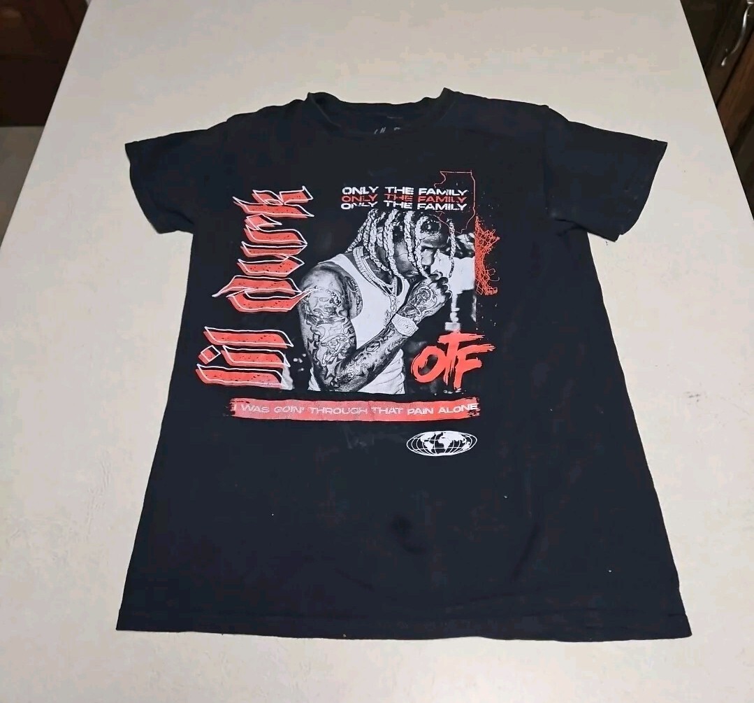 Lil Durk T Shirt Mens Small Black Graphic Print OTF Rap Tee  display picture 3