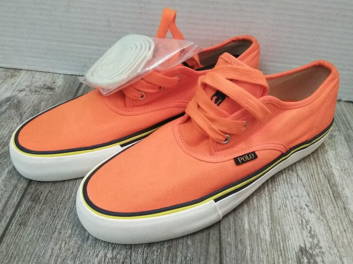 POLO Ralph Lauren MORRAY 13297 ORANGE Men's 9D Canvas upper tennis shoes