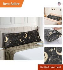 Elegant Black Satin Body Pillowcase 20x54 with Envelope Closure for Hair  Skin
