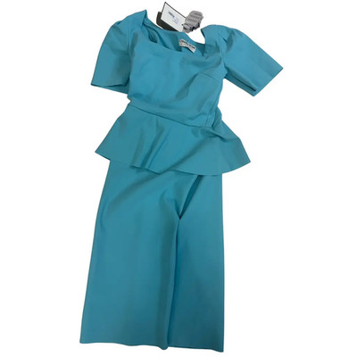 NWT Chiara Boni La Petite Robe Turquoise Designer Seglumi Peplum Dress
