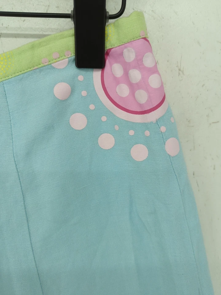 Joules Women's Midi Skirt UK 10 Blue Geometric 100% Other Midi A-Line - Image 4 of 4