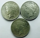 1925 P PEACE DOLLAR LOT * 3 COINS TOTAL * 90% SILVER * NR #P3122