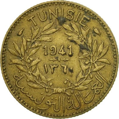 [#547636] Münze, Tunesien, Anonymous, Franc, 1941, Paris, S+, Aluminum-Bronze, K - Bild 1 von 2