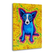 George Rodrigue Blue Dog-Abstract puppy,Home Decor Wall Art Canvas Print Poster