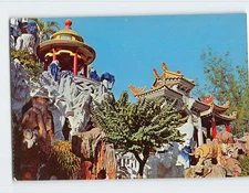 Postcard Beautiful Pavilion on the Hilly Tiger Balm Garden Hong Kong