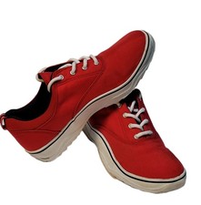 KEDS Red Nylon Lace Up Sneakers Shoes Nautical Classic Coastal Wmn's 8 Comfort