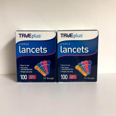 200 TruePlus 33g Lancets Blood Glucose Exp 12/28+ Free Shipping!