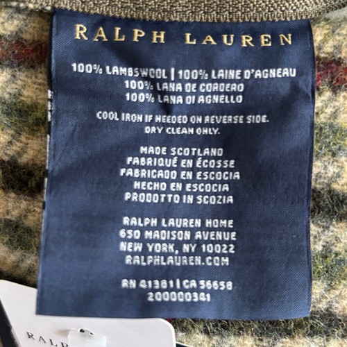 Ralph Lauren Grosvner Plaid Lambswool Throw Pillow Scotland 2 Sided NWT 24x24 - Picture 5 of 8