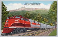 Postcard Rocky Mountain Rocket at the Foot of Famous Pike's Peak A8914