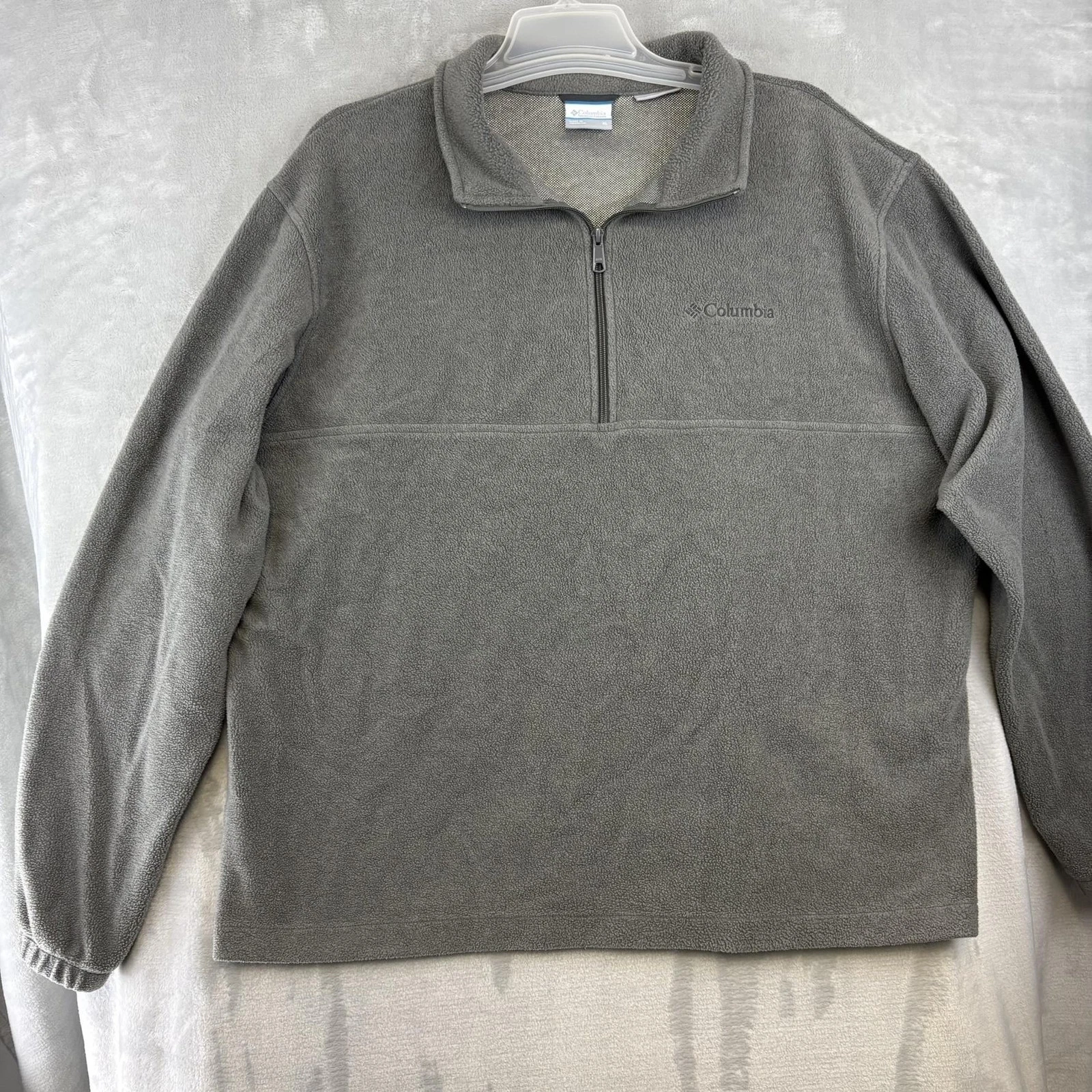 Columbia Dotswarm Jacket Mens XL Gray Omni-Heat Fleece Half Zip Pullover Warm