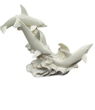 Vtg Lenox Racing The Surf Handcrafted Dolphin figurine 9” Tall