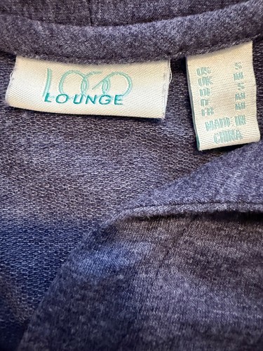 LOGO Lounge Lori Goldstein Women's S Blue Zip Cardigan Cozy Lace Hem and Back - Picture 4 of 10