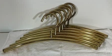 Vintage Metal Hangers LOT of 6 GOLD tube Regency MCM Heavy Duty