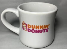 Dunkin' Donuts Cafe Mug 1980’s Orange & Pink Logo 12 Oz. Heavy! EUC!!