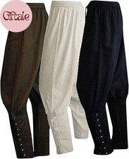 Men'S Medieval Renaissance Pirate Pants Viking Ren Faire Costume