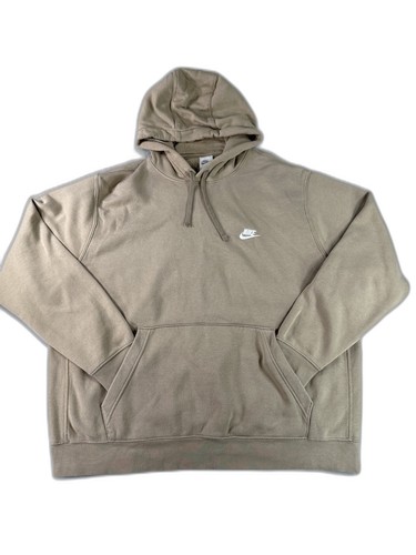 Nike BV2654 247 Pullover Hoodie Mens XXL TTG EEG Tan Cotton Blend Graphic Fleece