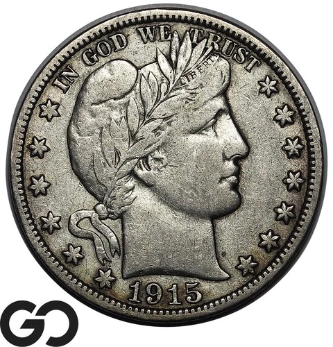 1915 Barber Half Dollar, XF, *Key Date* Low Mintage, Bids: 750