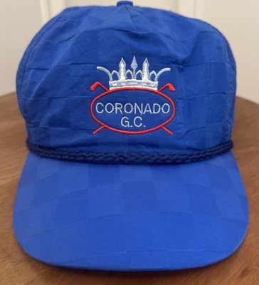 Coronado Golf Course Hat Imperial Adult Strapback Blue Checked Rope Cap Golfer