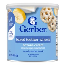 Baked Teether Wheels, 10 Months, Banana Cream, 1.48 oz 42 g 