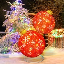 2.5 ft Lighted Pop up Outdoor Christmas Ornaments Stackable Giant 3D Pre Lit ...
