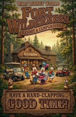 Fort Wilderness Pioneer Hall Good Time 11x14 Matte Print