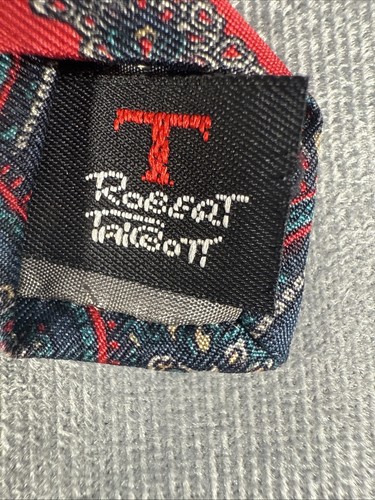 Corbata de seda vintage cosida a mano Robert Talbott Wilmington Country Store roja cachemira - Imagen 7 de 9