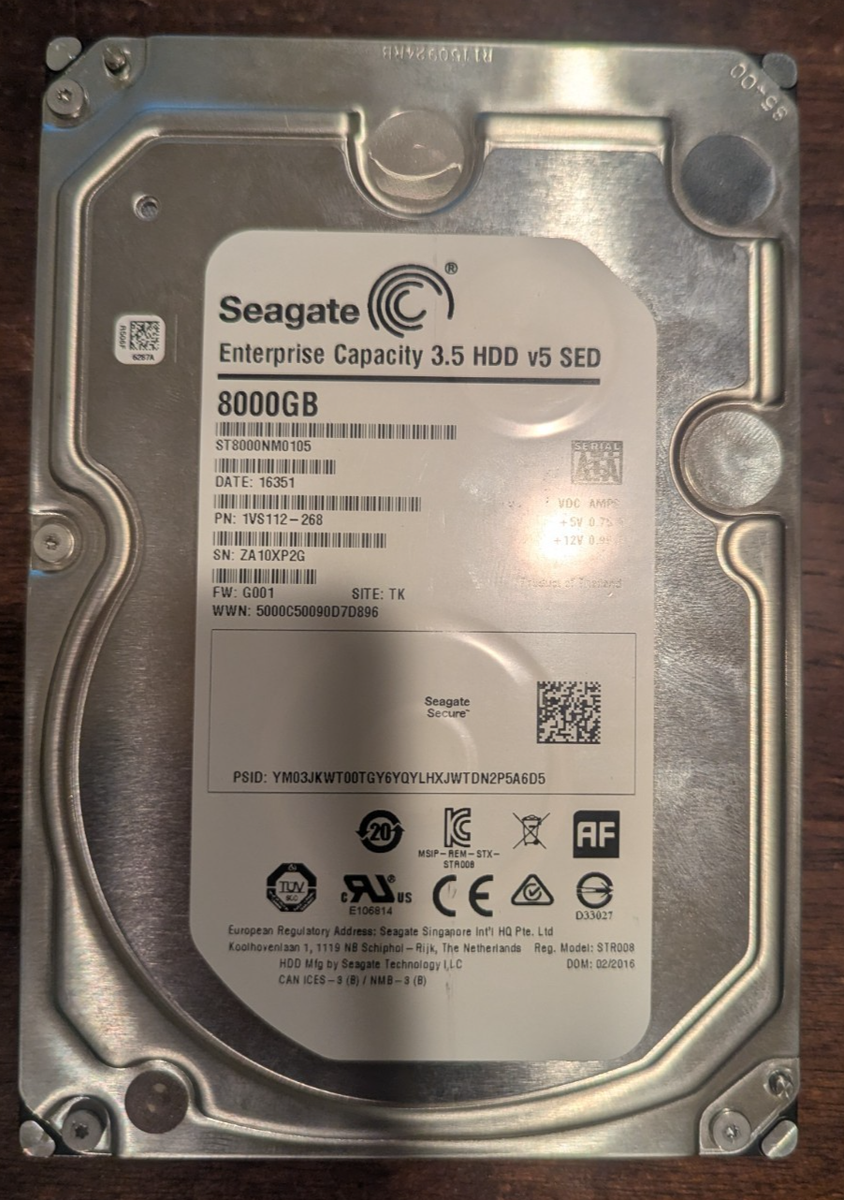 Seagate Enterprise 8TB, Internal, SATA,3.5 inch (ST8000NM0105