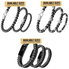 MagnetRX Hematite Magnetic Bracelets Max Strength Magnetic Stones Elegant Beaded