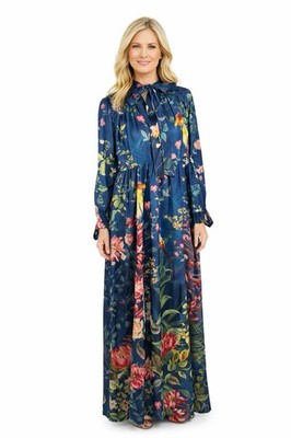 chinese dress ladies DALIA MACPHEE Women's Floral Print Ruffle Square Neck Maxi Dress – Letay  Store