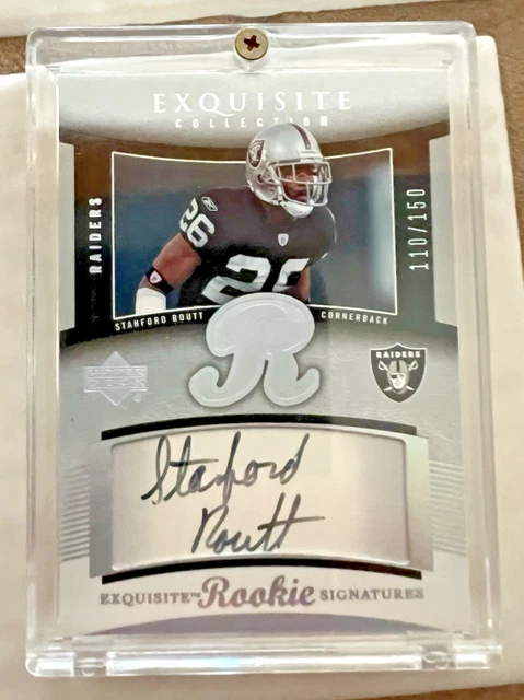 2005 Upper Deck Exquistie Rookie Auto Stanford Routt Oakland Raiders 110/150