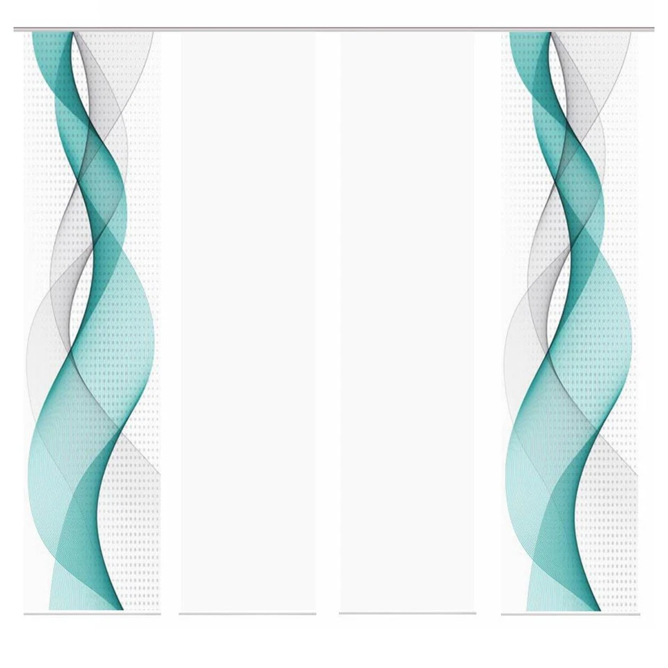 4-teiliges Schiebevorhang-Set OPALIA - türkis - je 60x245 cm - Bild 2 von 4